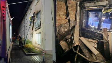 Pożar mieszkania w Kobierzycach. 3 osoby ranne, 18 ewakuowanych
