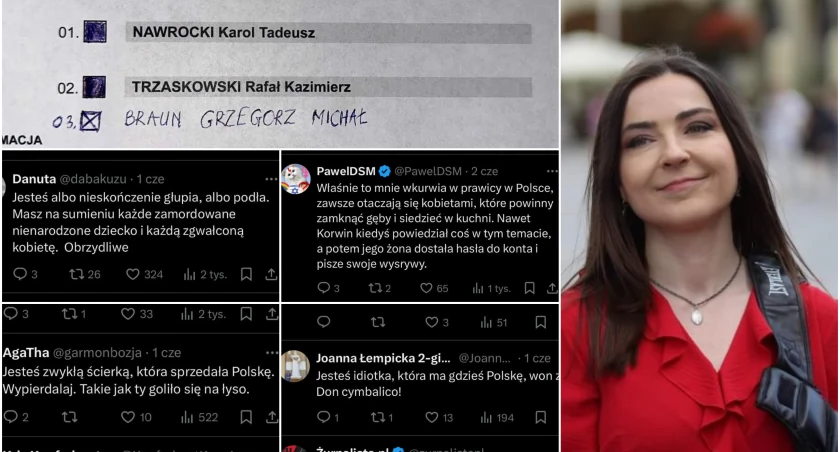 Zdjęcie karty wyborczej Marty Braun uruchomiło lawinę hejtu ze strony prawicowych aktywistów / fot. X.com / TuWroclaw.com