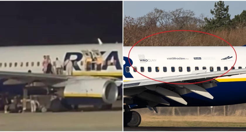 Samolot, z którego uciekali pasażerowie od kilku miesięcy reklamuje Wrocław / fot. X.com / flightradar24