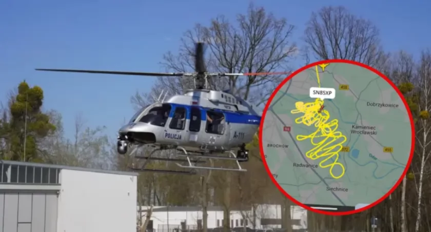 fot. Policja Dolnośląska/Flightradar 