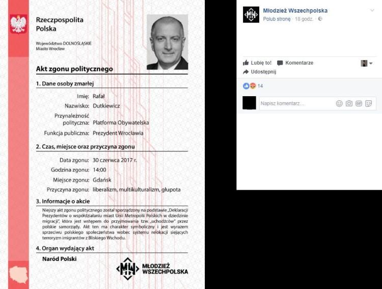 fot. Fanpage Młodzieży Wszechpolskiej