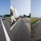Autostrada A4 znów zablokowana. Tir uderzył bariery, rozlany płyn  Autor: Tomek Arcisz