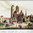 Lata 1830-1840, Plac katedralny w I poł. XIX wieku.  Autor: fotopolska.eu