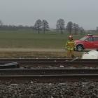 Wypadek pociągu Kolei Dolnośląskich i samochodu ciężarowego pod Rawiczem  Autor: Straż...