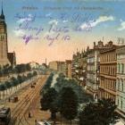 Rok 1917, Plac Strzegomski, w tle kościół św. Pawła. Kartka pocztowa wydawnictwa...