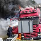Pożar ciężarówki na A4 / fot. KWP Wrocław
