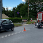 Korek na Wielkiej Wyspie po wypadku motocyklisty  Autor: m