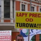Protest górników z Turowa we Wrocławiu  Autor: Jakub Jurek