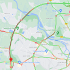 Korek na obwodnicy Wrocławia. Zablokowane dwa pasy ruchu  Autor: Google