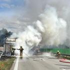Pożar ciężarówki na A4 / fot. KWP Wrocław