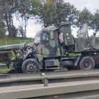 Utrudnienia na autostradzie A4 pod Wrocławiem. Wypadek ciężarówek wojskowych  Autor:...