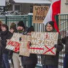Pikieta anty-poborowa zorganizowana pod siedzibą Wojskowego Centrum Rekrutacyjnego przy...
