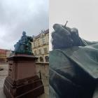 Sprawdza wyrwał pióro z pomnika wieszcza Aleksandra Fredry  Autor: Straż Miejska Wrocław
