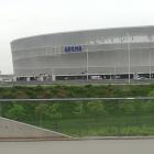 Montaż nowego logo Tarczyński Arena Wrocław  Autor: mgo