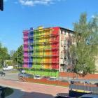 Mural przy Opolskiej przed dewastacją, w trakcie malowania  Autor: Marta M.
