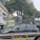 Utrudnienia na autostradzie A4 pod Wrocławiem. Wypadek ciężarówek wojskowych  Autor:...