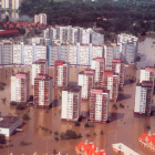 Kozanów - wielkie osiedle w zachodniej części Wrocławia. Drugi dzień powodzi.  Autor:...