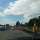 Zwężenie jezdni na Kosmonautów
