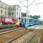 Wypadek tramwaju i osobówki. Na miejscu karetka  Autor: Tomasz Korycki