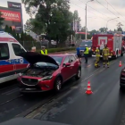 Wypadek na Krakowskiej. W zderzeniu osobówek i tramwaju jedna osoba ranna  Autor:...