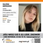 Zaginiona 18-latka może przebywać we Wrocławiu. Trwają poszukiwania Valerii Andrushko...