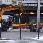 Remont torowiska na rondzie Reagana  Autor: Askaniusz Polcyn