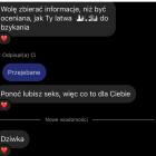 Przykładowe wiadomości, jakie dostawała dziennikarka