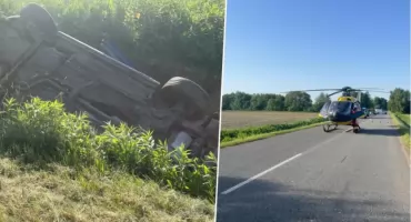 Chwile grozy na drodze niedaleko Wrocławia. Trzy osoby ranne, w akcji śmigłowiec LPR